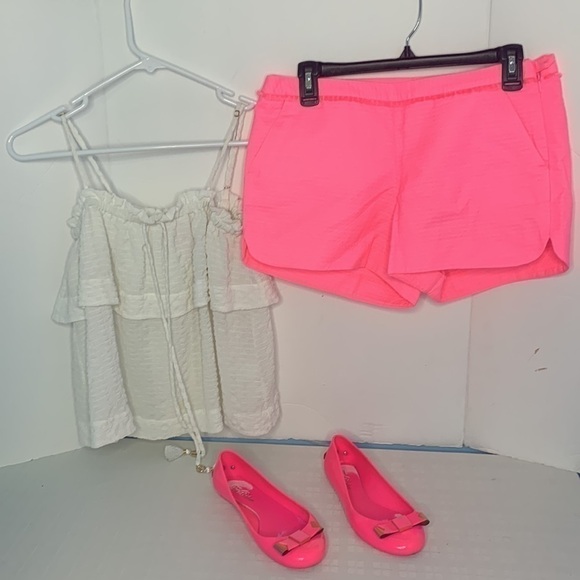 - Lilly Pulitzer Mays Top in white Size XXSmall Tank Top Ruffles Tassels 2… - Picture 11 of 12